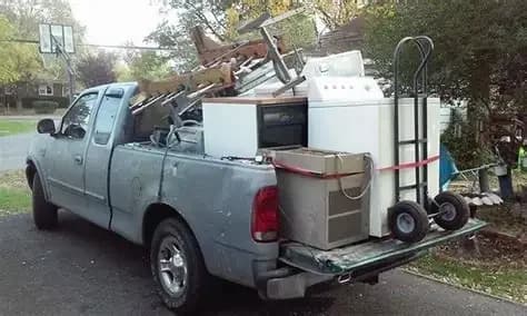 Mixed recyclable scrap metal loaded for collection in Brisbane