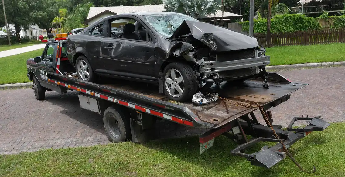 Scrap vehicle ready to be removed and recycled